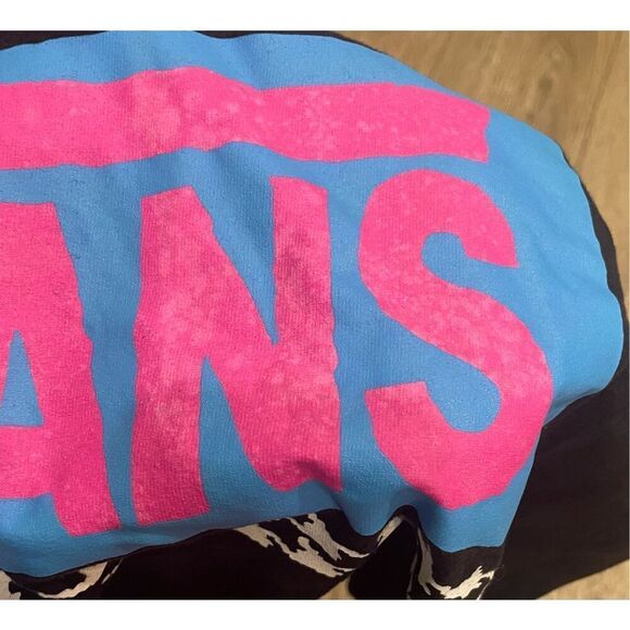 Vans Black Tee with Blue and Pink Logo - Picture 5 of 5